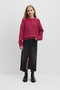Teen Cotton Textured Crew Neck Knit
