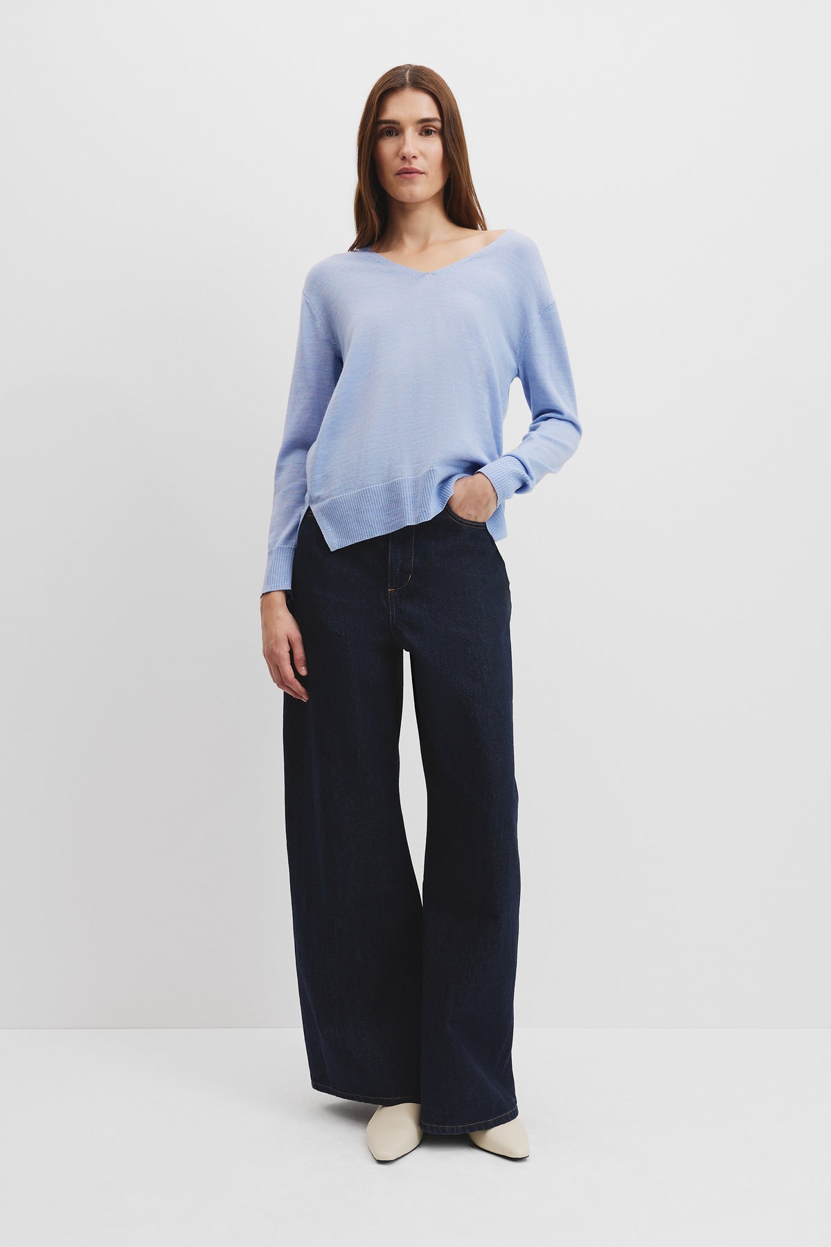 Australian Merino Wool V-Neck Knit