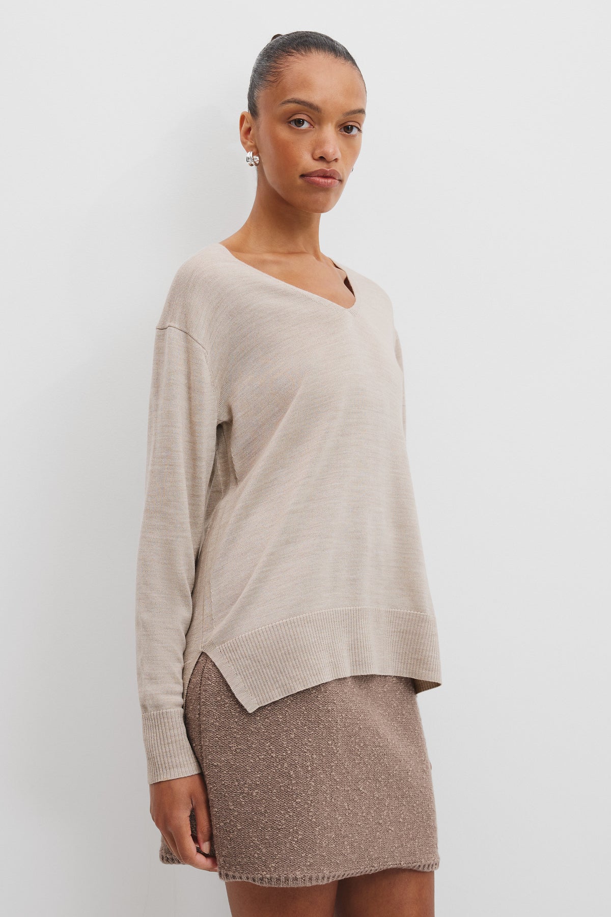 Australian Merino Wool V-Neck Knit