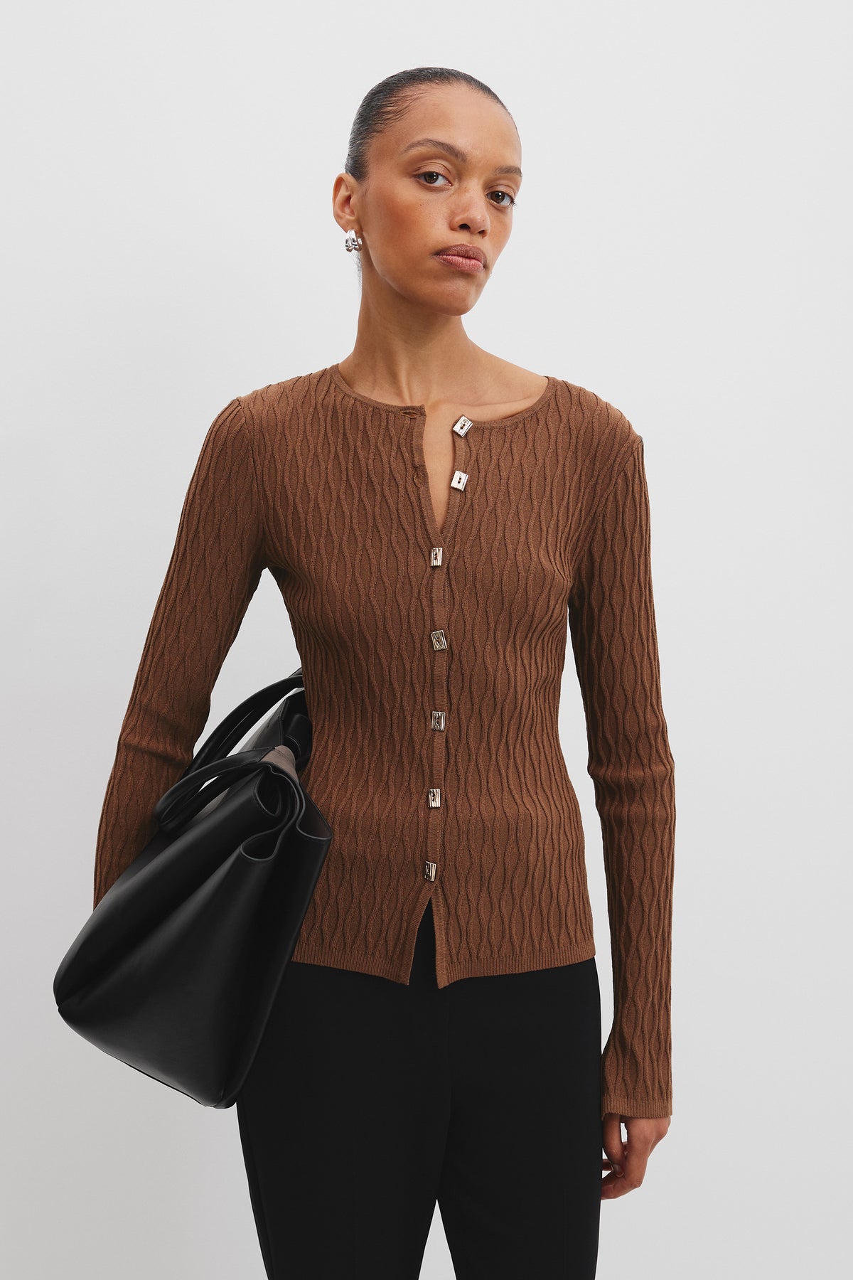Long Sleeve Pattern Knit Top