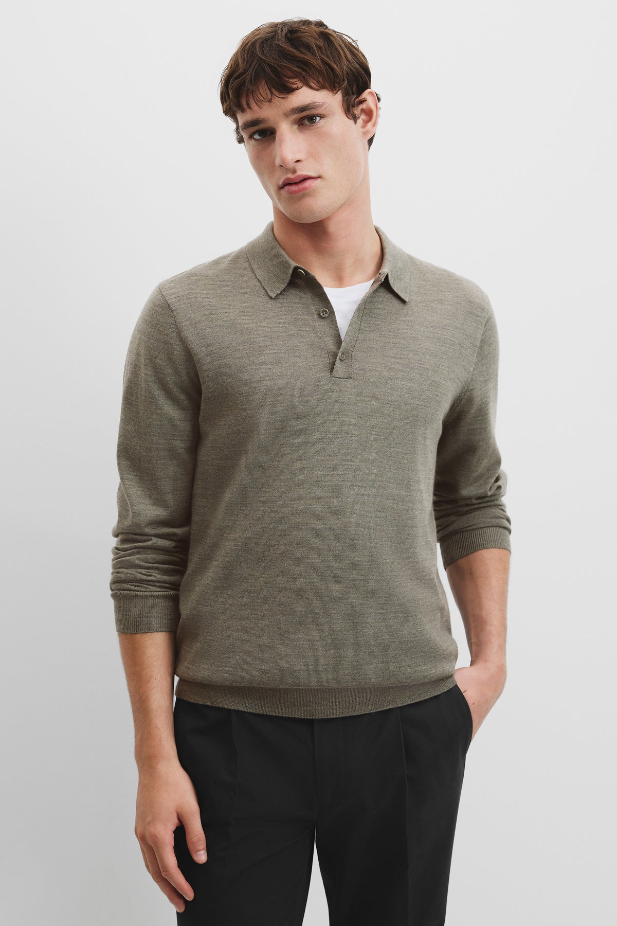 Australian Merino Wool Button Knit Polo