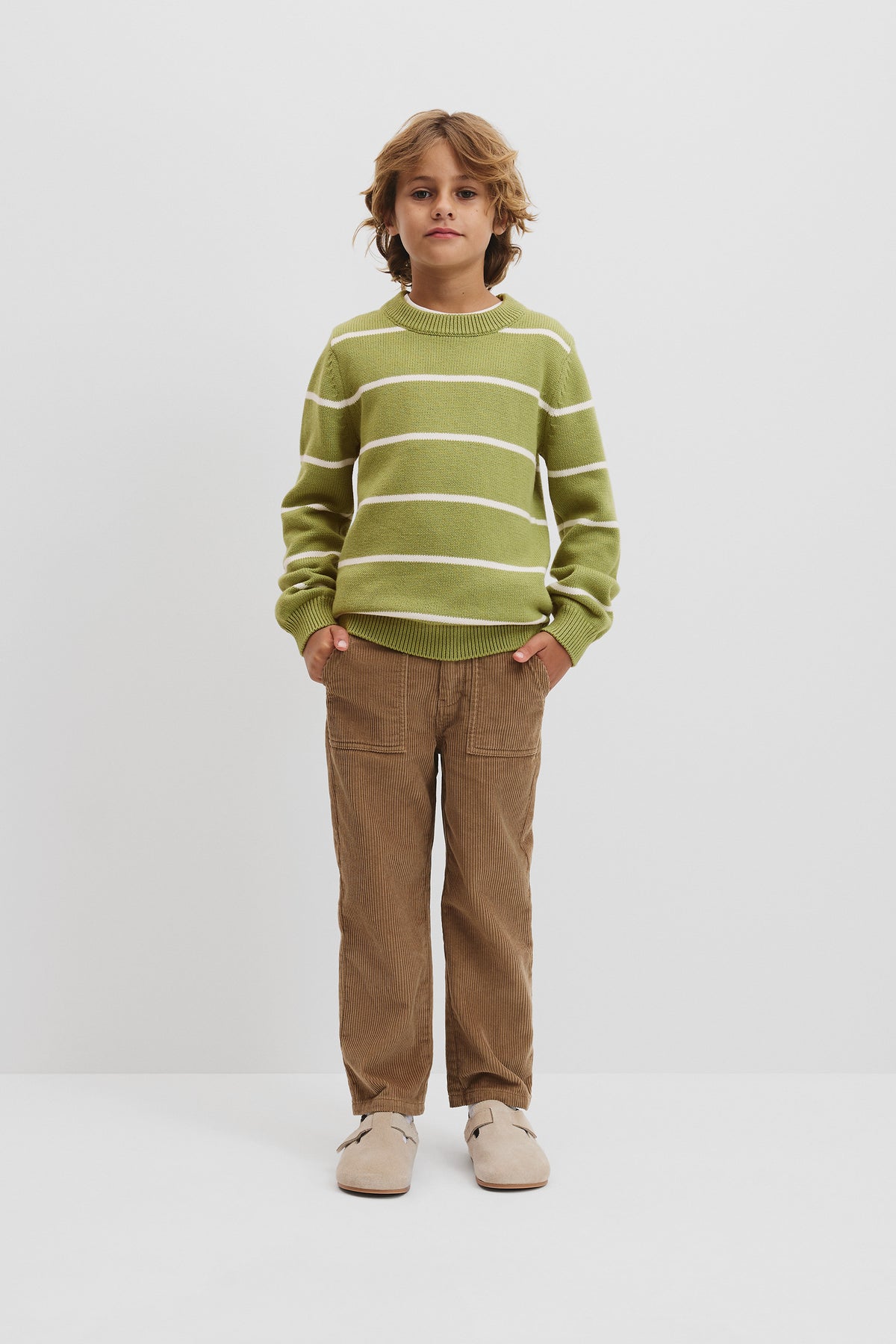 Cotton Blend Textured Stripe Knit
