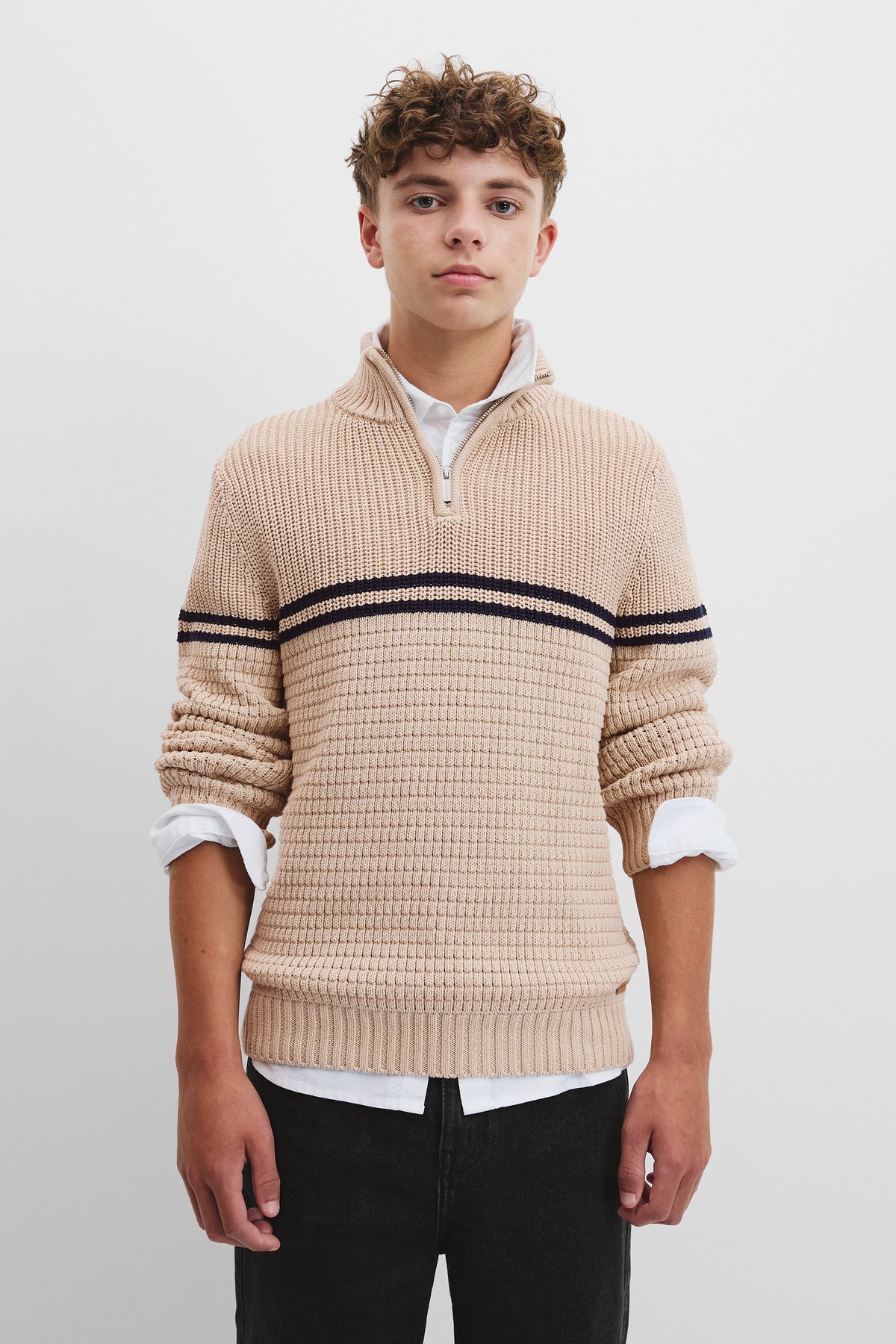 Teen Cotton Half Zip Knit