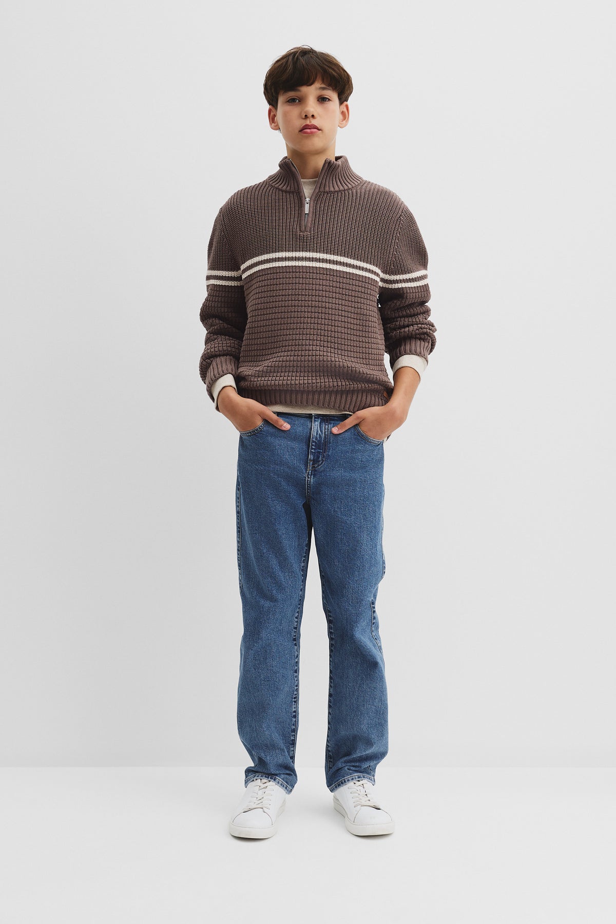 Teen Cotton Half Zip Knit