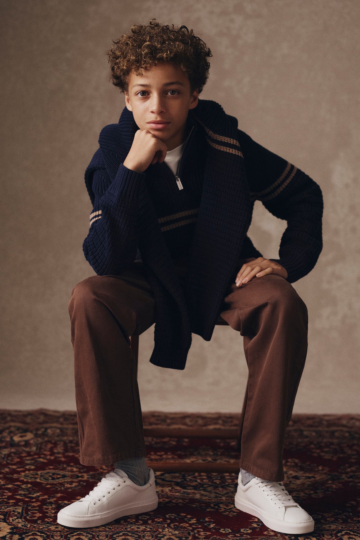 Teen Cotton Half Zip Knit