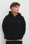 Cotton Blend Panelled Hooded Sweat