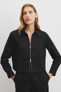 Zip-Through Crop Shirt