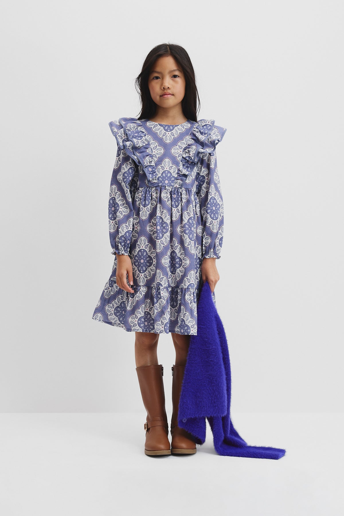 Cotton Paisley Frill Dress