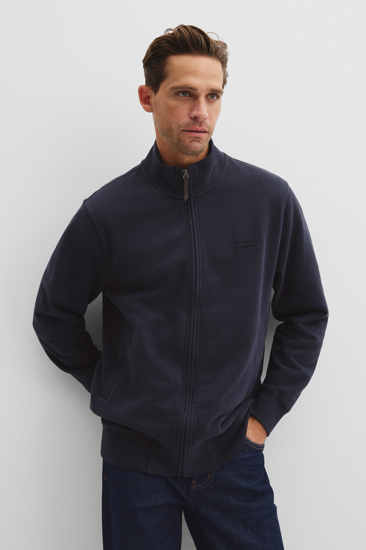 Relaxed Zip Through Sweat