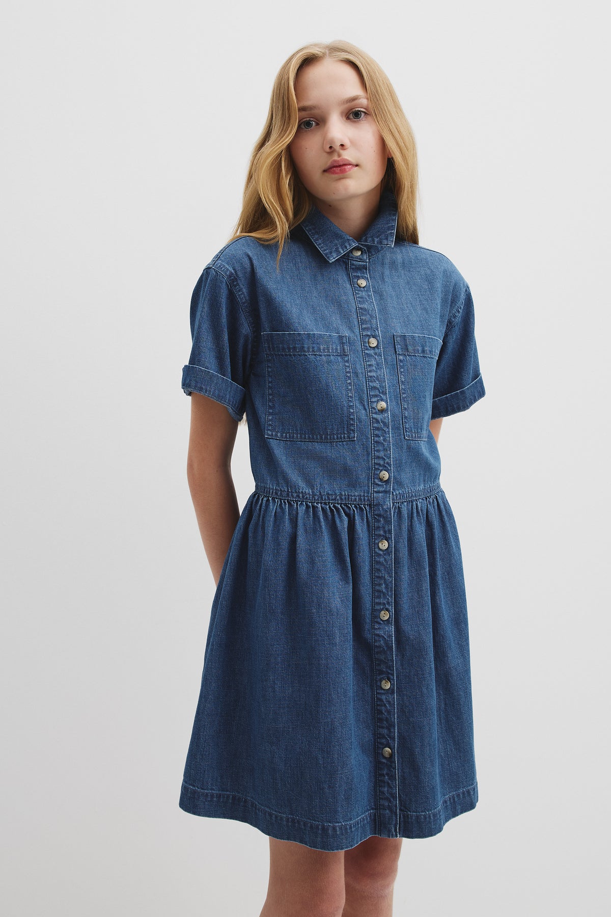 Chambray Mini Dress