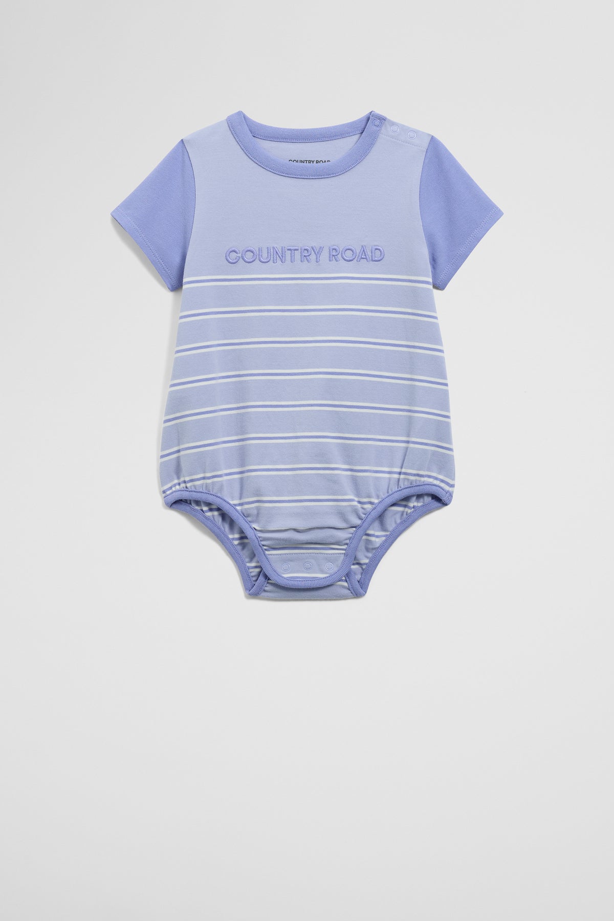 Organically Grown Cotton Stripe Logo T-Shirt Bodysuit