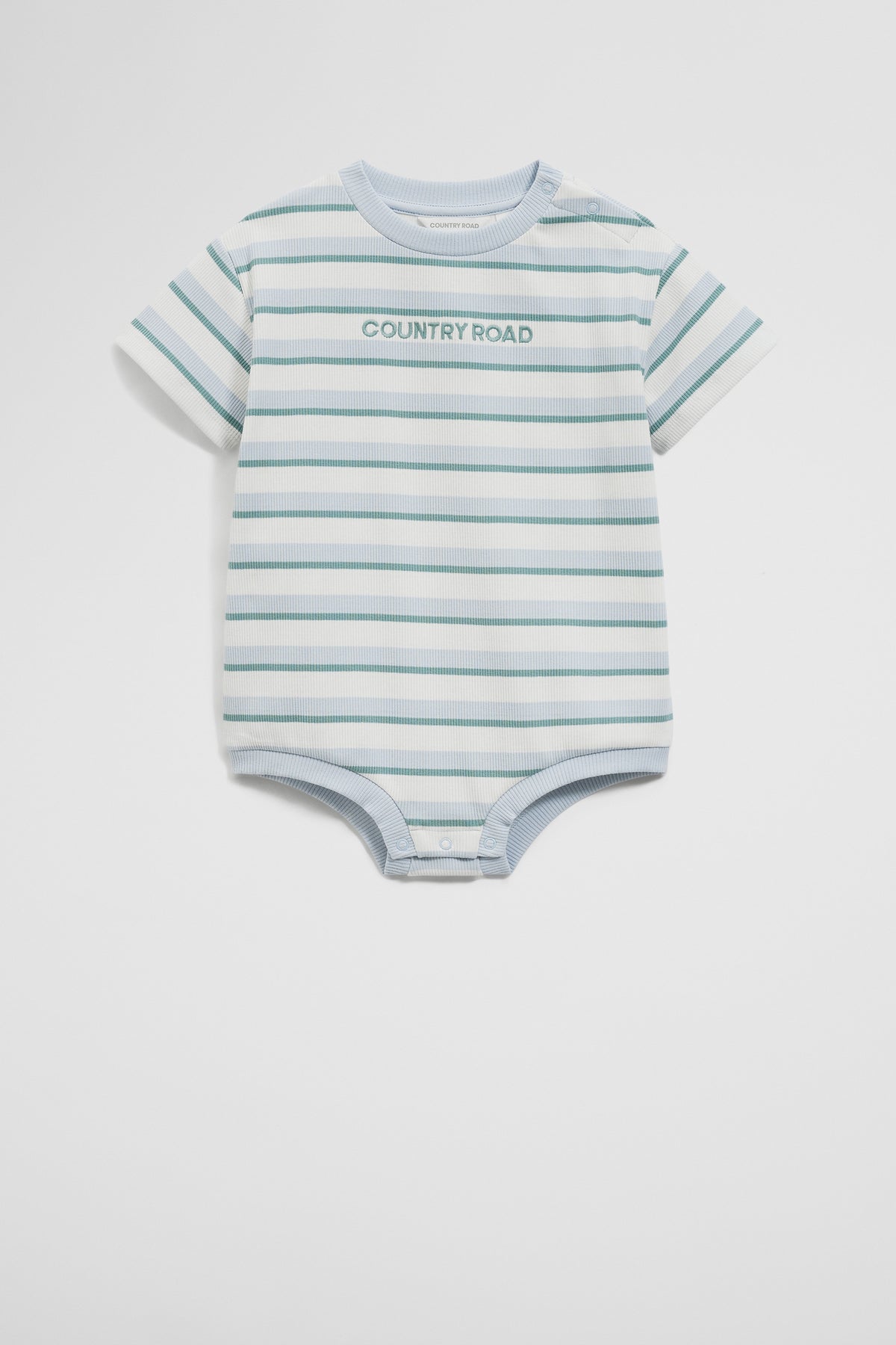 Organically Grown Cotton Oversize Stripe Short Sleeve Bodysuit
