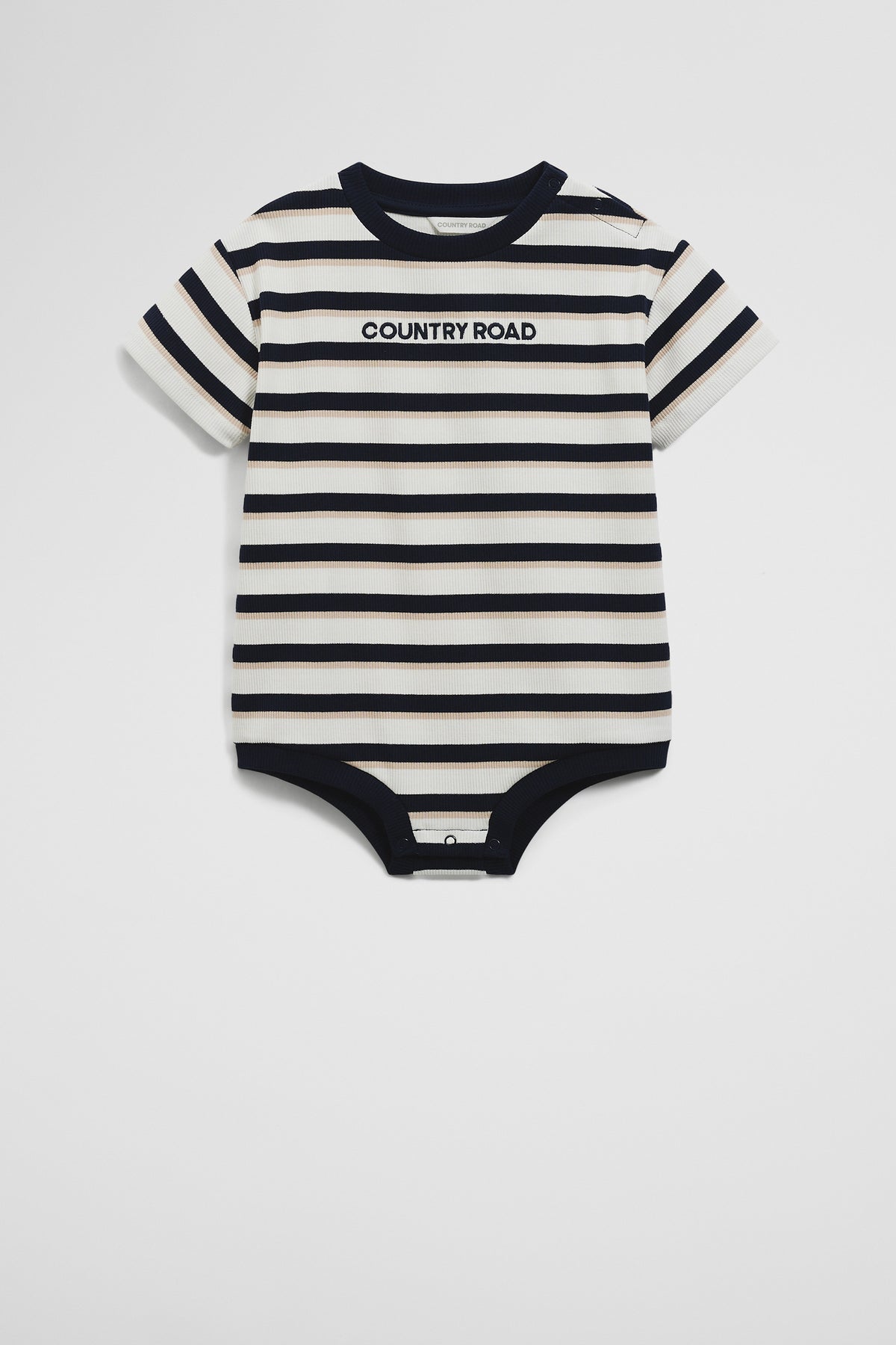 Organically Grown Cotton Oversize Stripe Short Sleeve Bodysuit