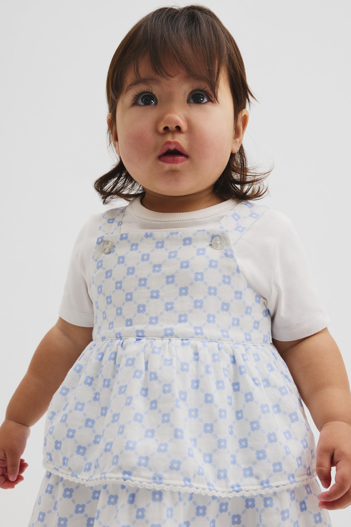Organically Grown Cotton Tiered Romper Dress