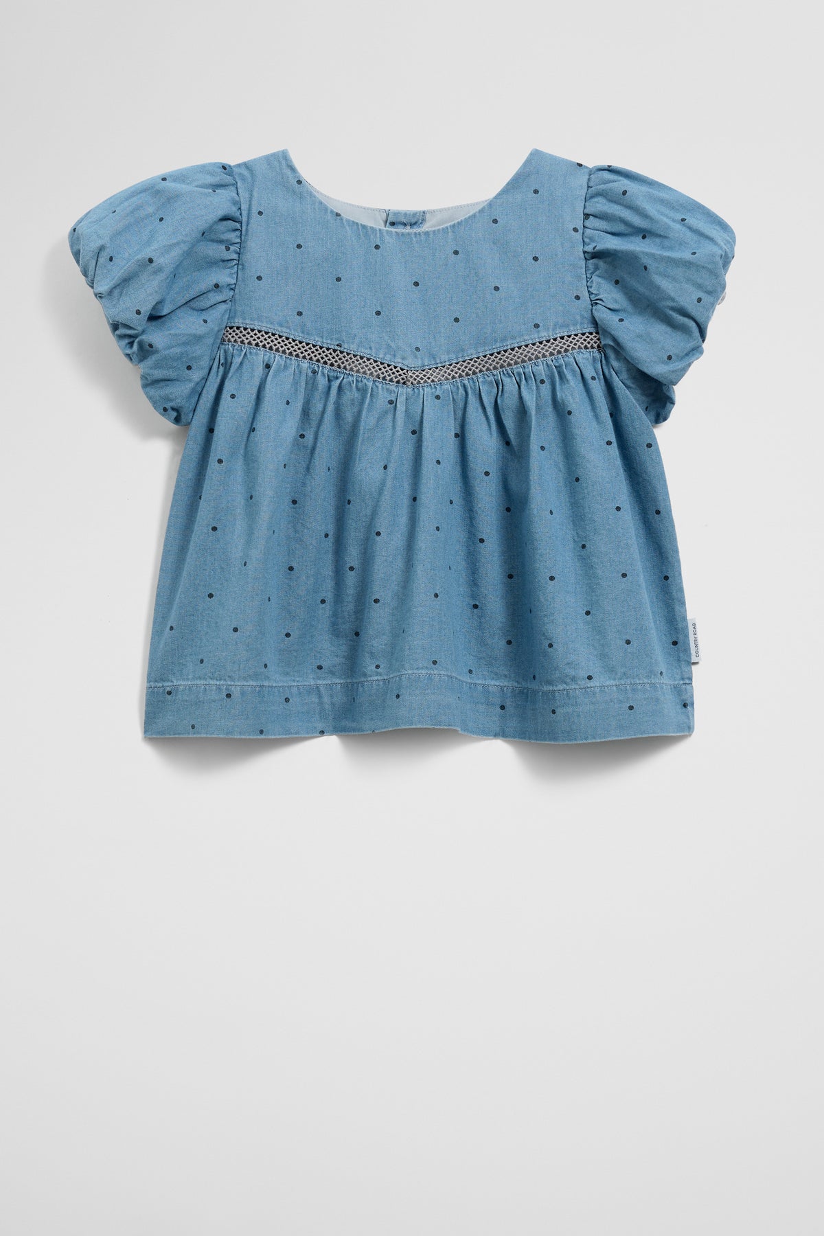 Cotton Blend Puff Sleeve Top