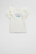 Organically Grown Cotton Frill Sleeve T-Shirt