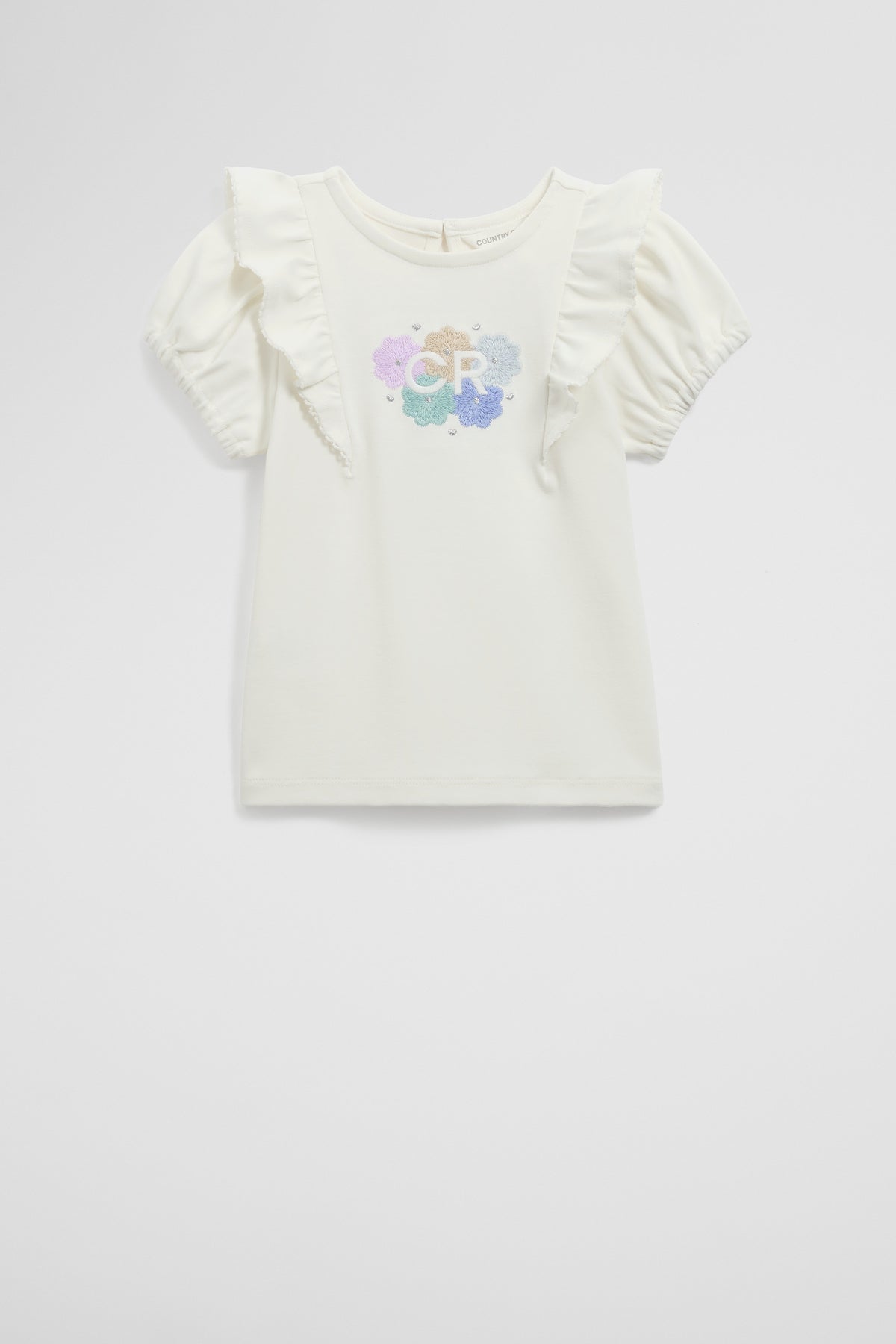 Organically Grown Cotton Frill Sleeve T-Shirt