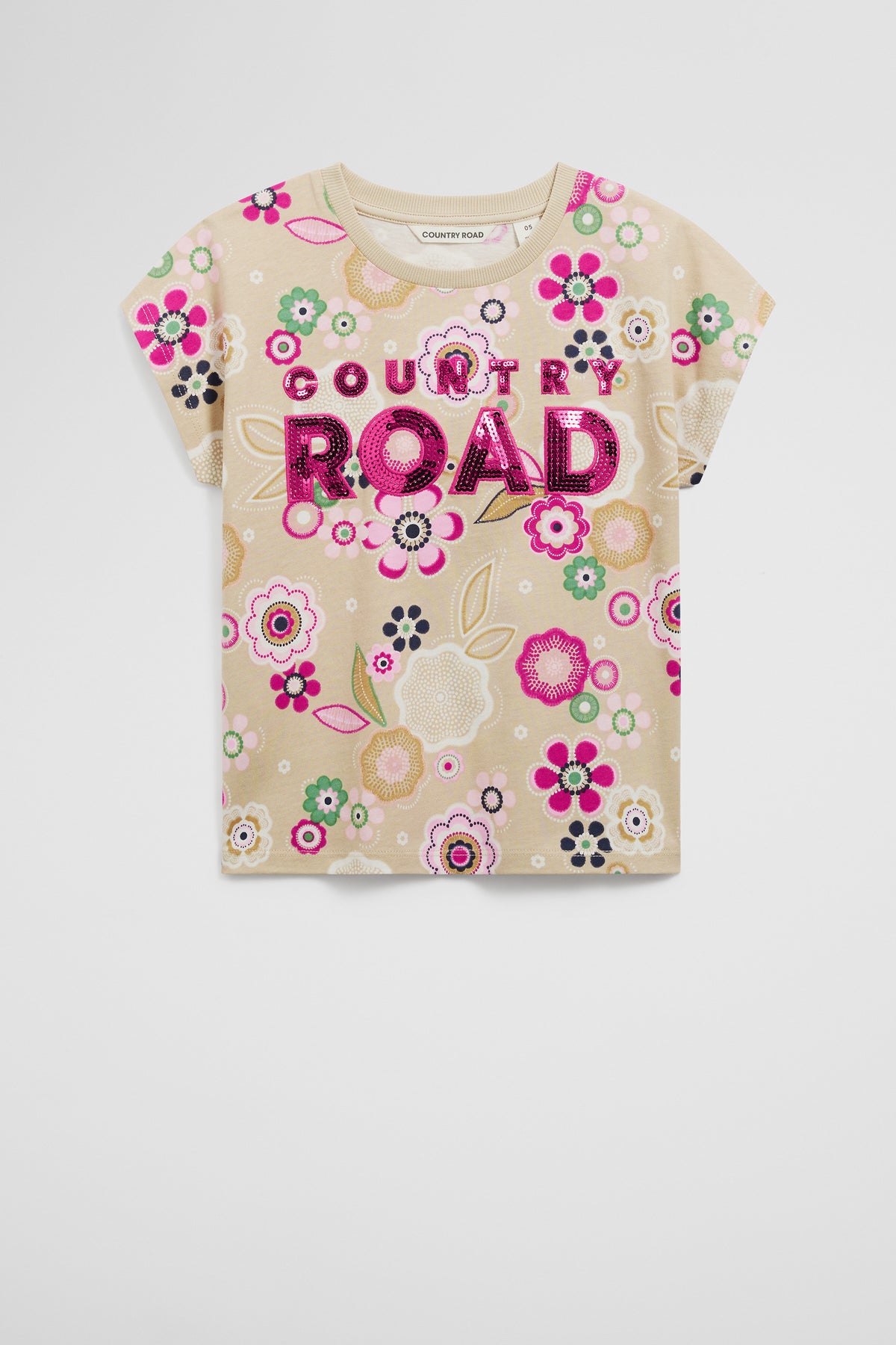 Cotton Sequin Logo T-Shirt