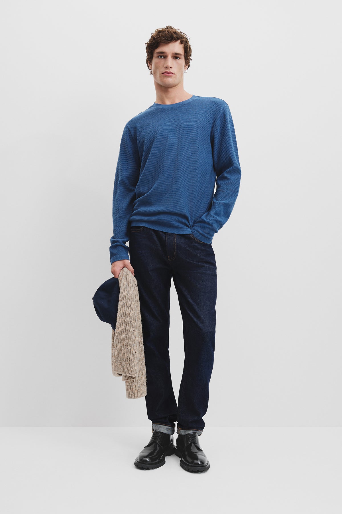 Textured Long Sleeve T-Shirt