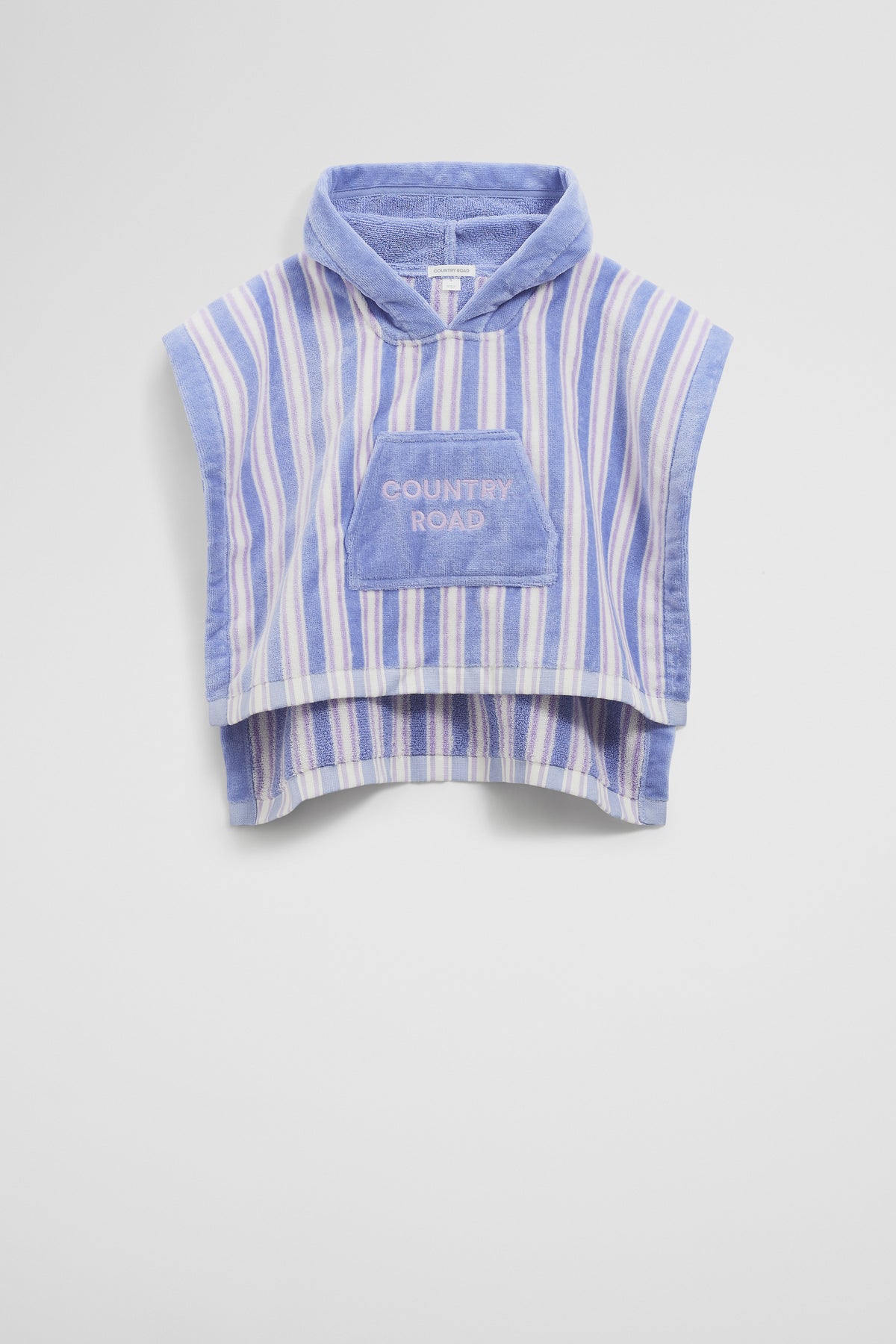 Cotton Stripe Logo Poncho