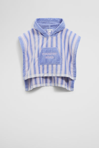 Cotton Stripe Logo Poncho