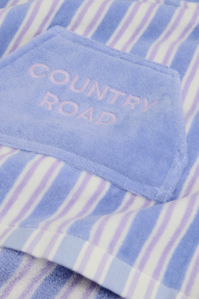 Cotton Stripe Logo Poncho