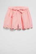 Cotton Denim Broderie Short