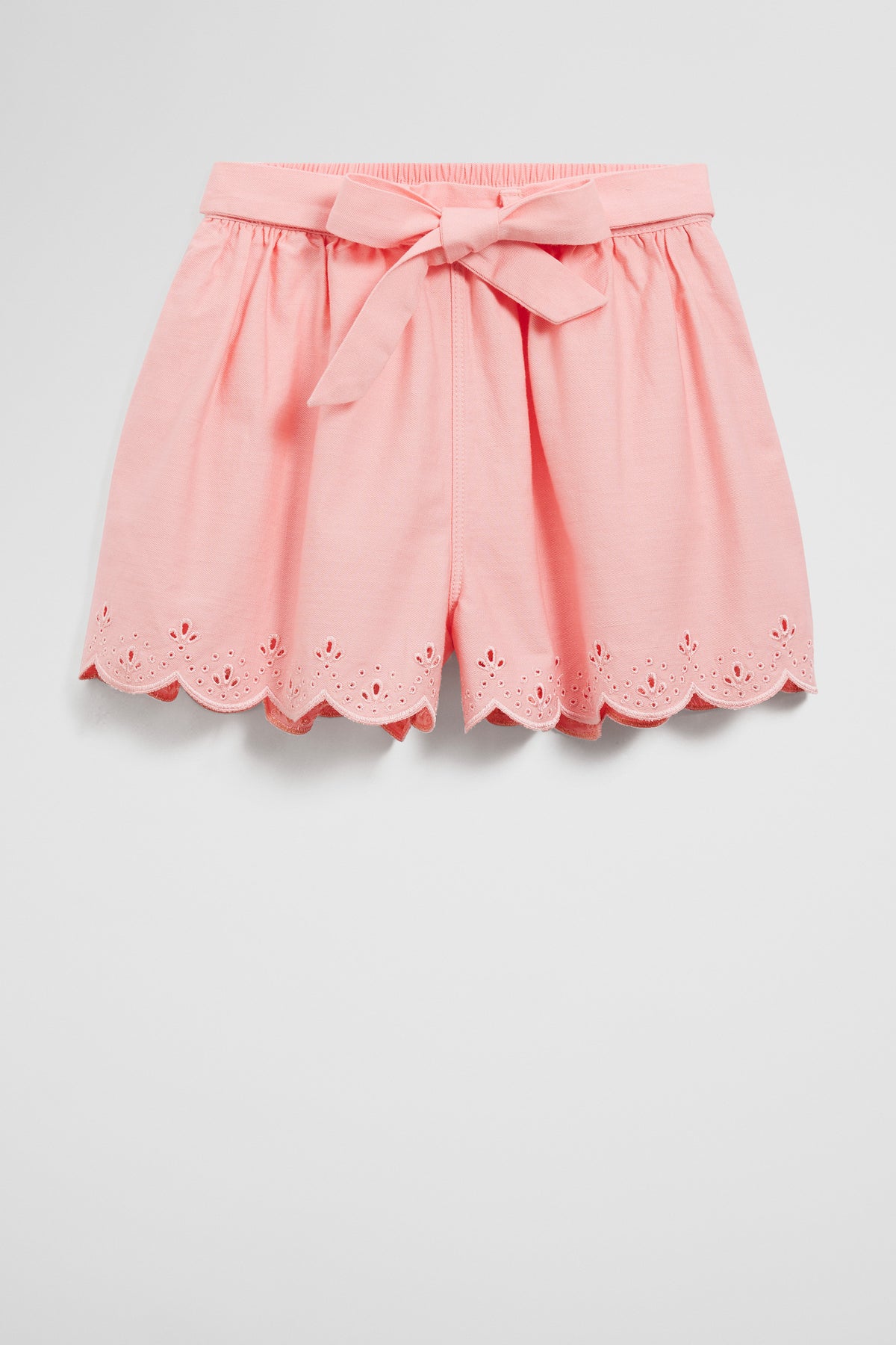 Cotton Denim Broderie Short