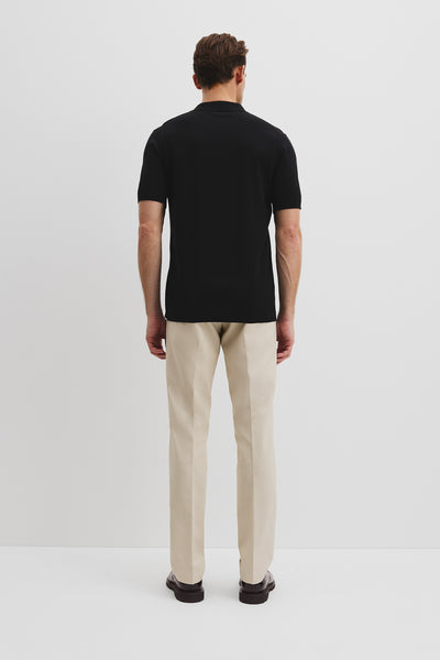 Australian Cotton Blend Silk Button Polo