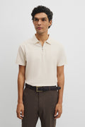 Mercerized Cotton Pique Zip Polo