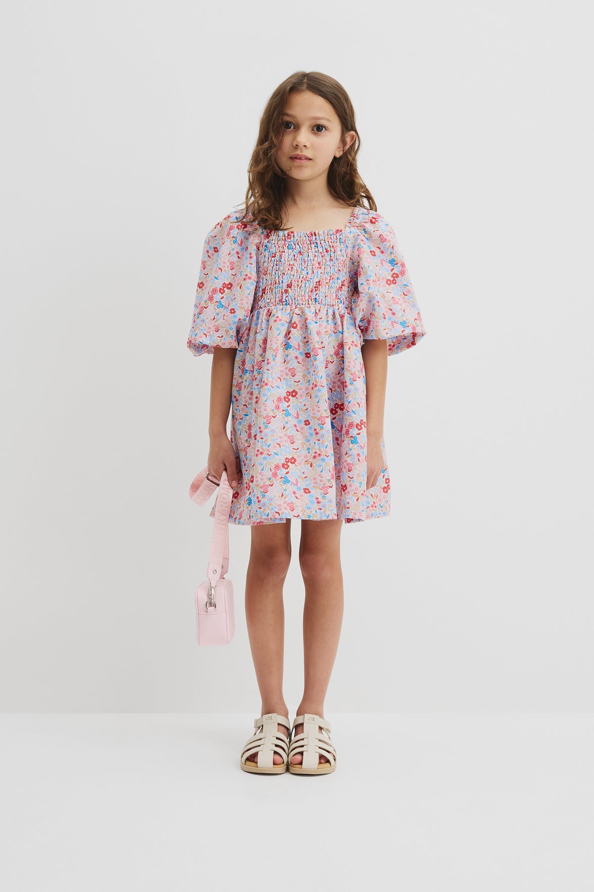 Shirred Mini Dress
