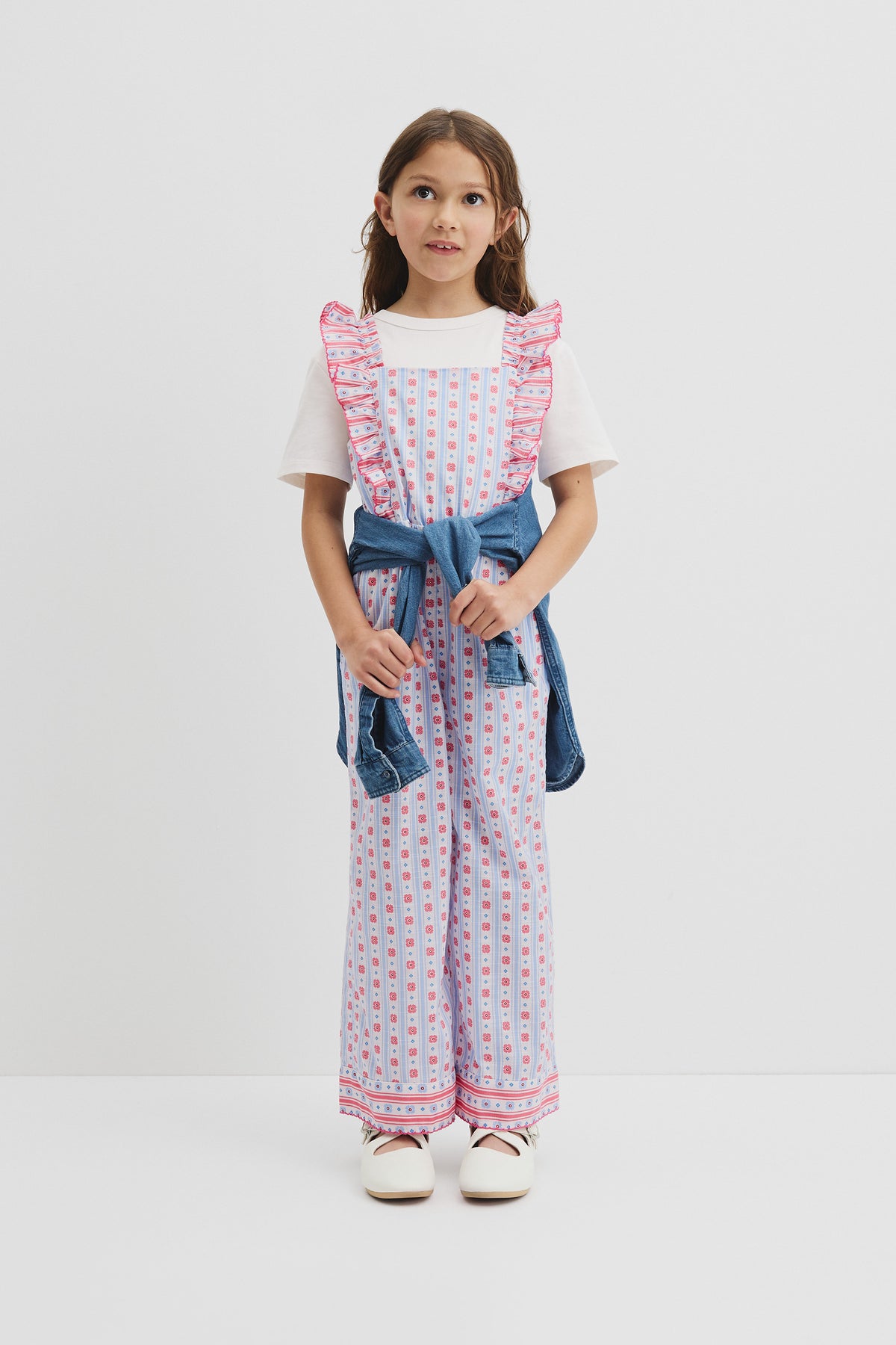 Cotton Frill Sleeve Jumpsuit