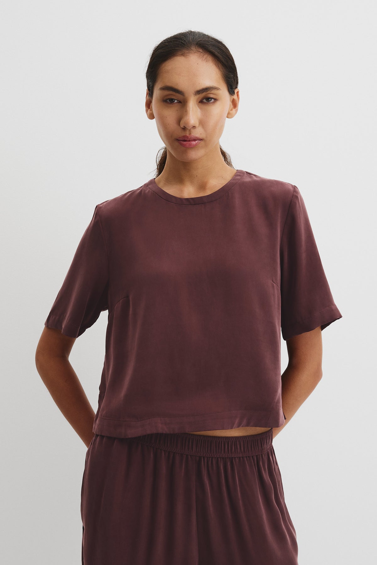 Short Sleeve Cupro Woven T-Shirt