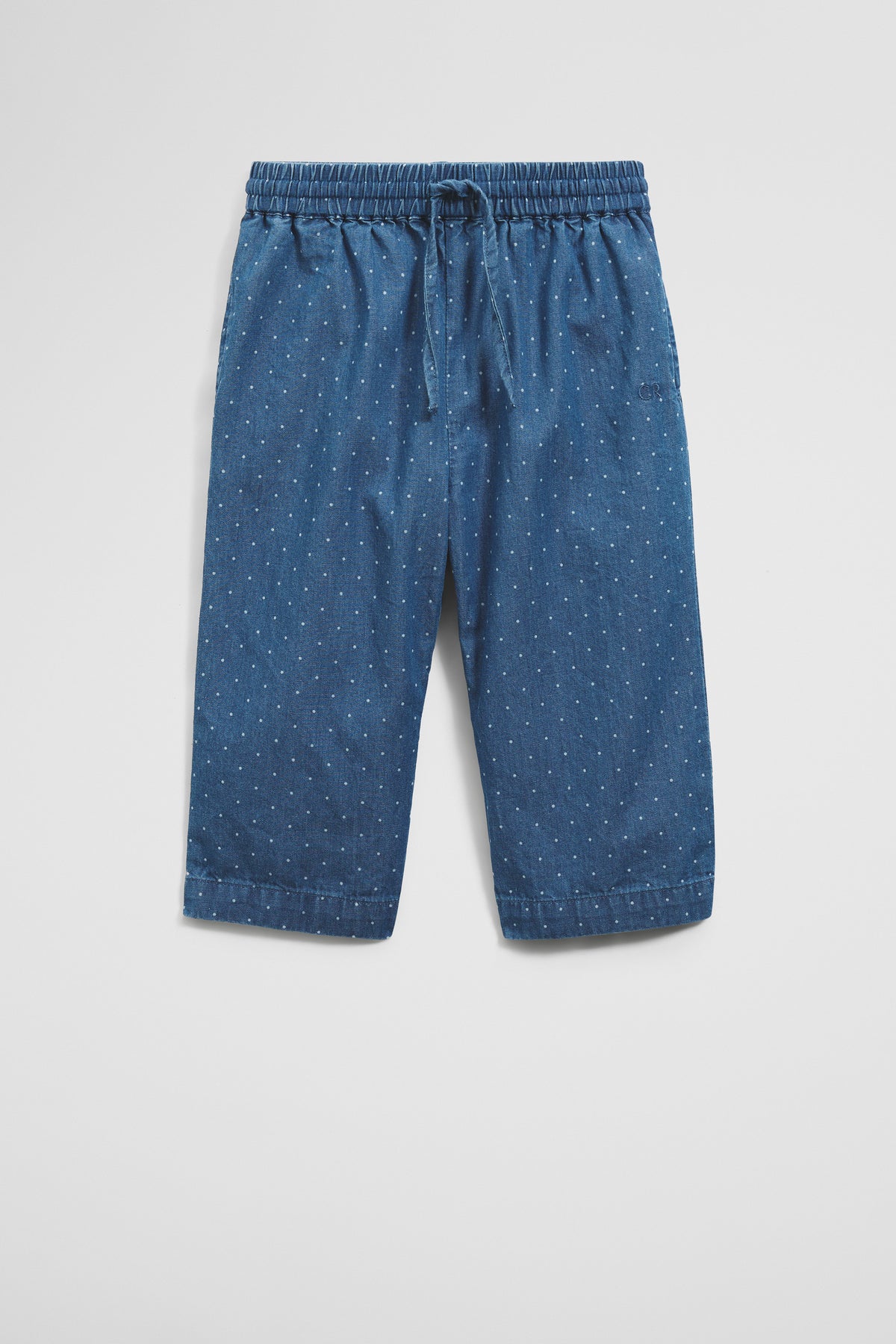 Cotton Chambray Wide Legging Pant