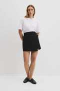 Cotton Wrap Mini Skirt