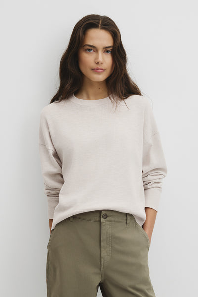Cotton Linen Crew Neck Knit