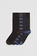 Cotton Blend Pattern Sock Pack Of 4
