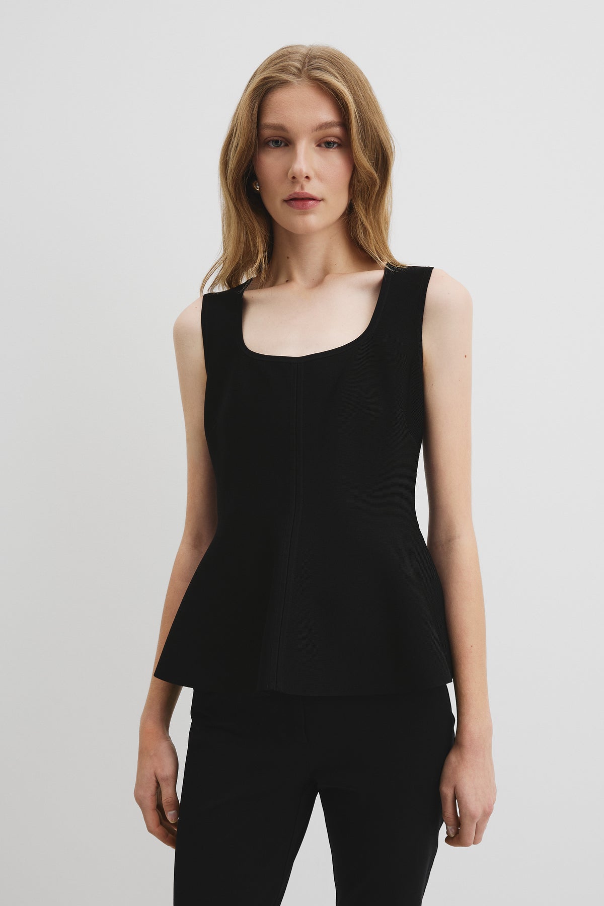 Compact Peplum Knit Tank