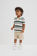 Cotton Stripe Knit Polo