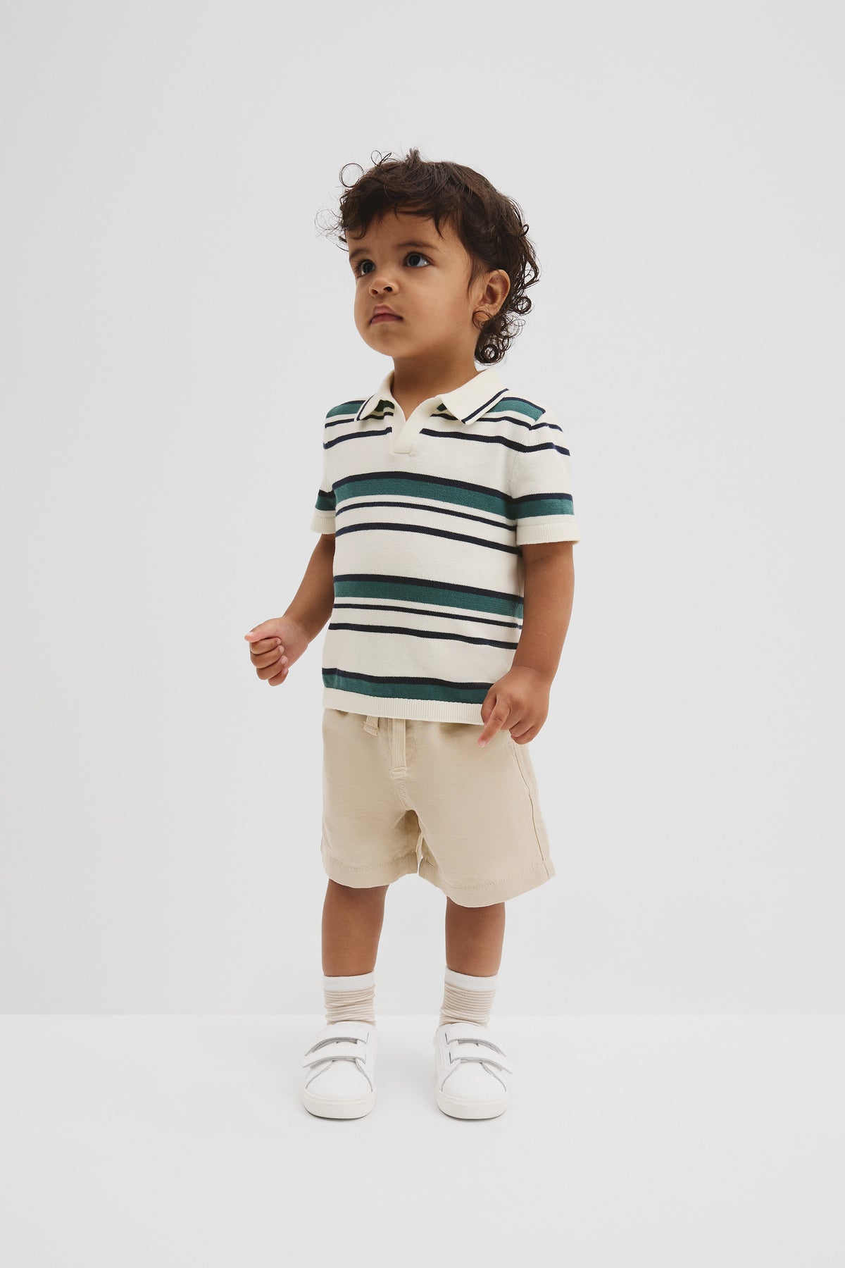Cotton Stripe Knit Polo