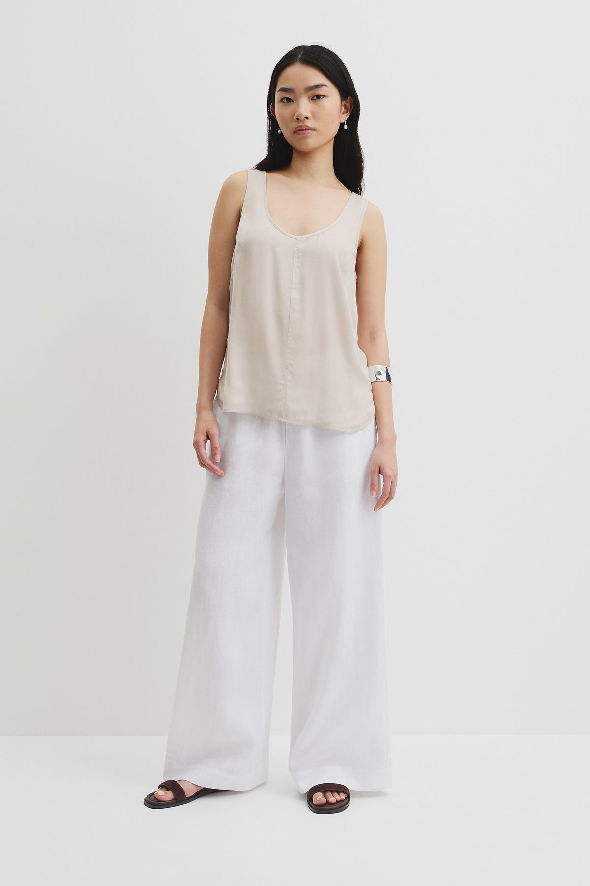 Cupro Scoop Neck Tank