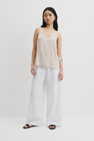 Cupro Scoop Neck Tank