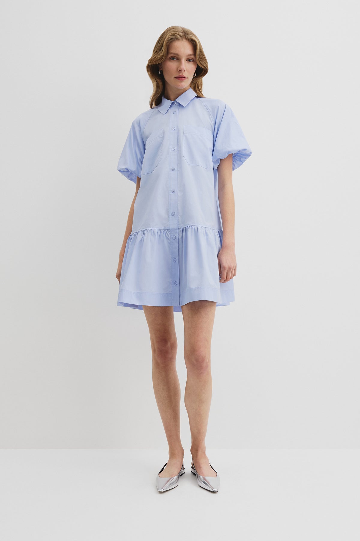 Cotton Poplin Mini Dress