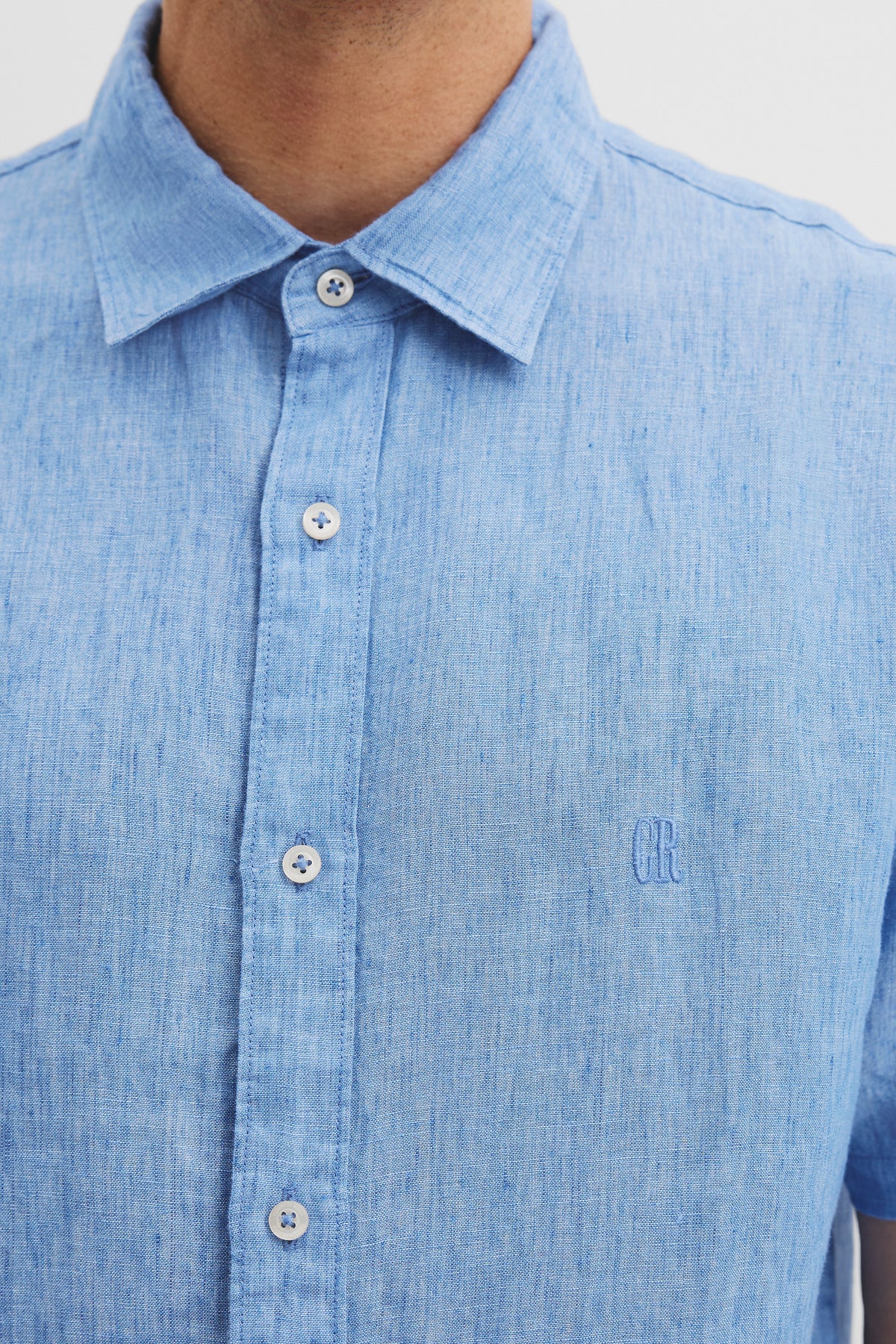 Regular Fit Organically Grown Delave Linen Short Sleeve Shirt