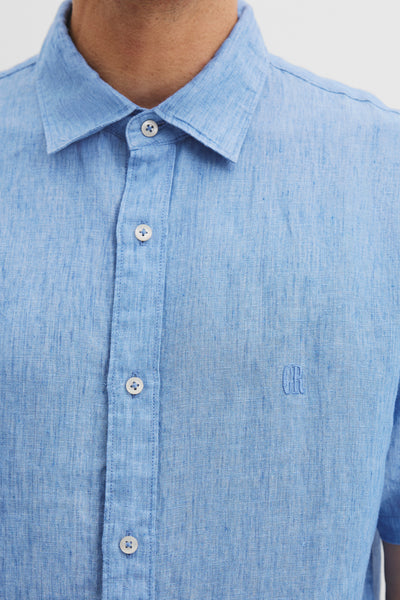 Regular Fit Organically Grown Delave Linen Short Sleeve Shirt