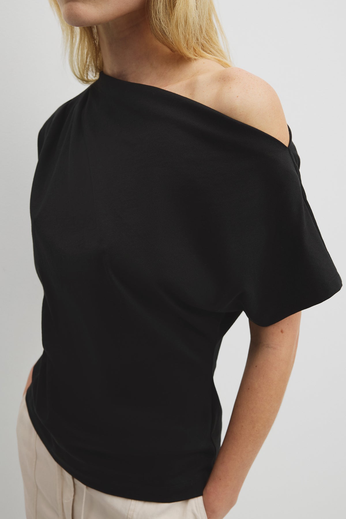 Australian Cotton One Shoulder T-Shirt