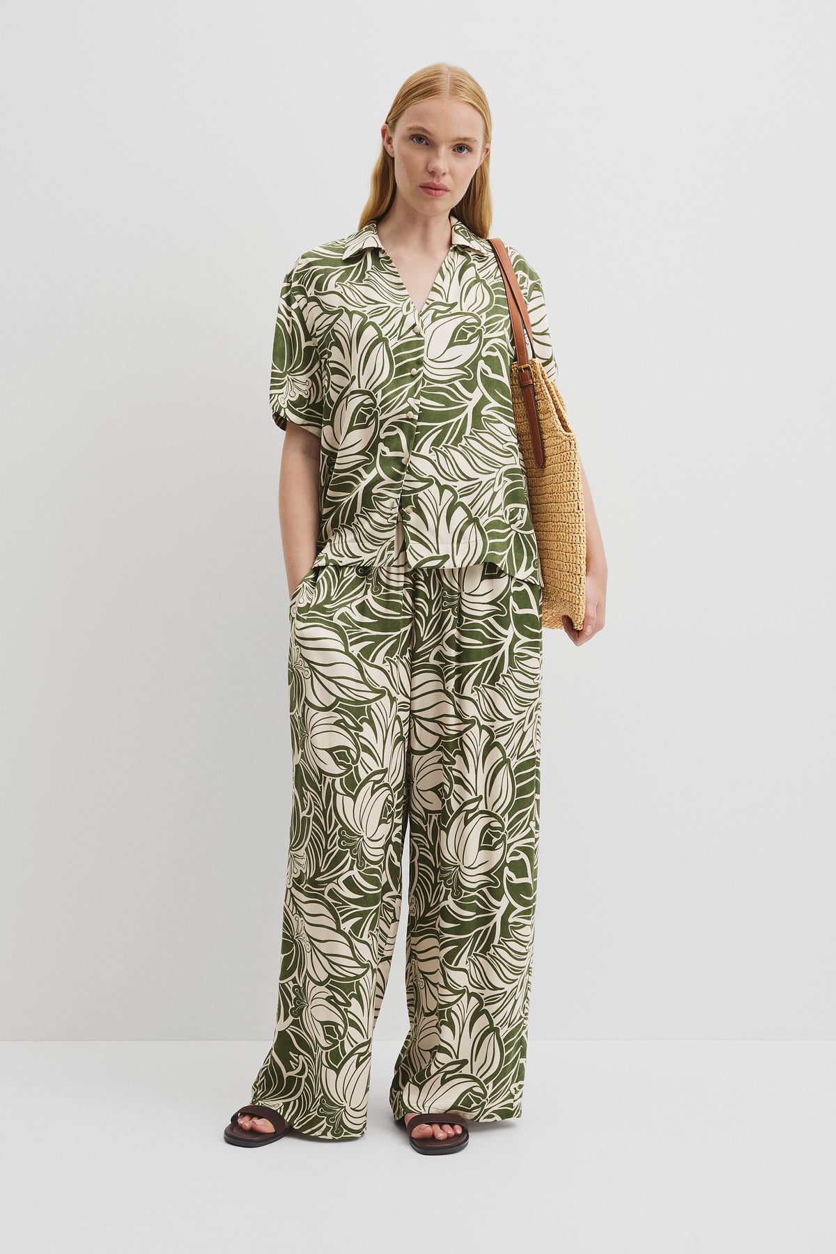 Print Short Sleeve Cupro Shirt