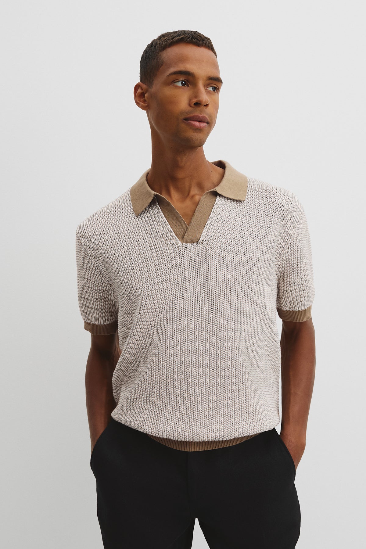 Oversized Australian Cotton Textured Knit Polo
