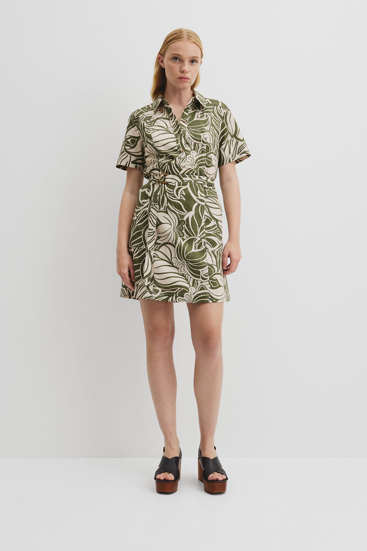 Print Flared Mini Dress