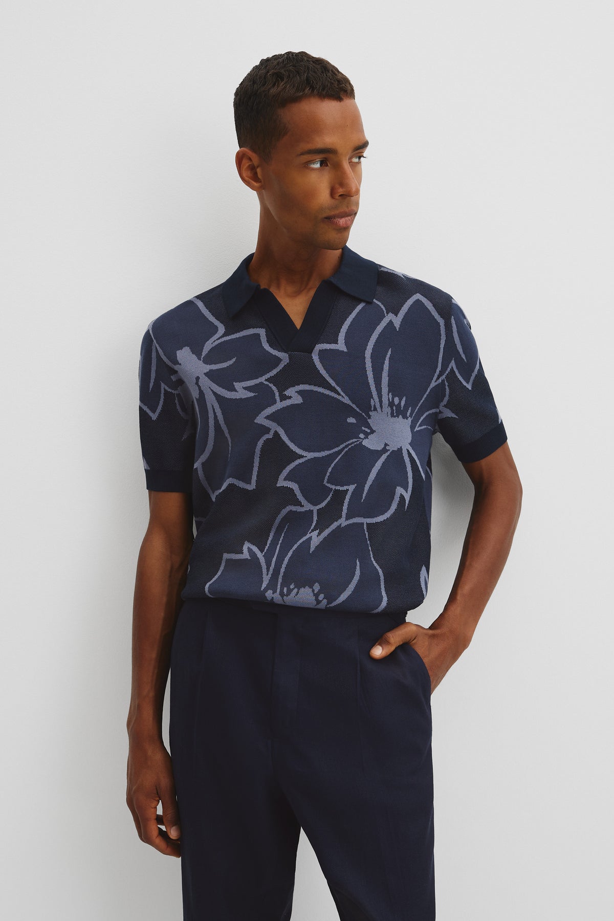 Oversized Australian Cotton Floral Knit Polo